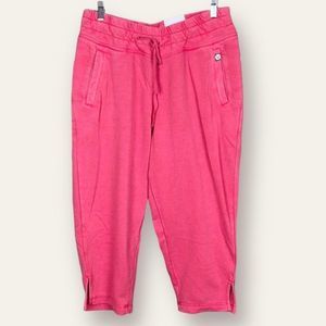 Lane Bryant LIVI Active Capri Cropped Jogger Sweatpants Coral Pink Sz 22/24 NWT